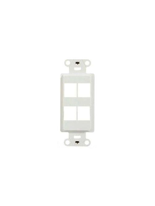 Product image for Pass & Seymour KS426-W 4-Port White Data Communication Keystone Decorator Frame