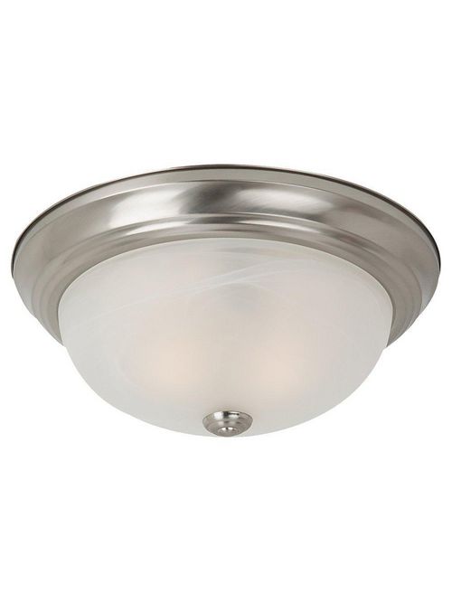 Product image for Sea Gull Lighting 75940-962 1-Lamp 8/13.5/100 W 120 Volt Brushed Nickel Medium A19 Ceiling Flush Mount Light Fixture
