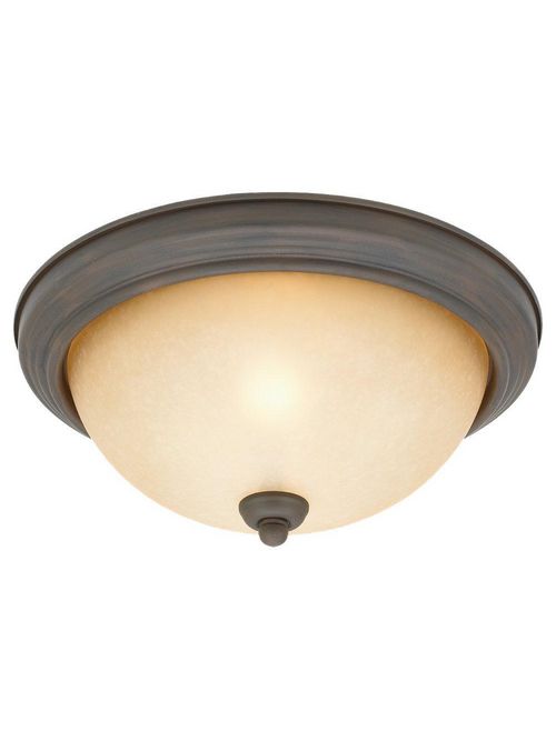 Product image for Sea Gull Lighting 77064-72 2-Lamp 8/13.5/60 W 120 Volt Old Iron Medium A19 Ceiling Flush Mount Light Fixture