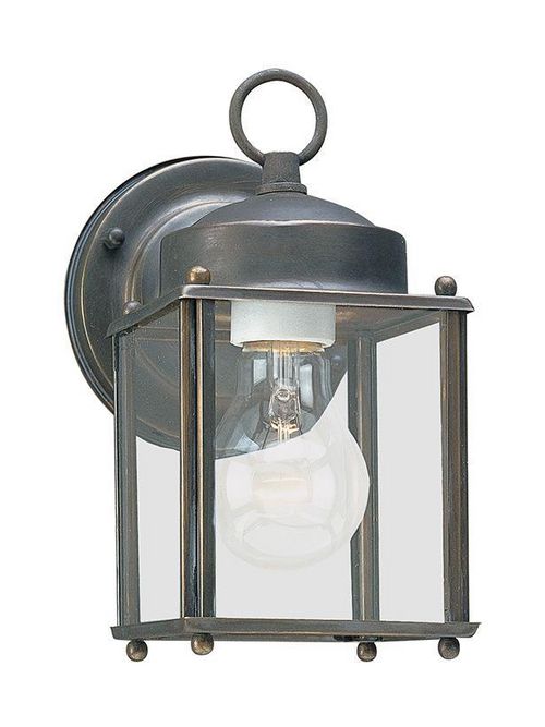 Product image for New Castle 1 Light Wall Lantern - Antique Bronze w/ Clear Glass