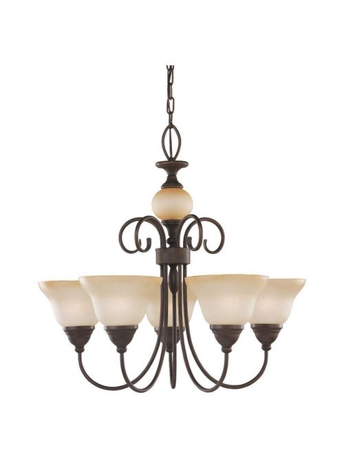 Product image for Sea Gull Lighting 31106-72 5-Lamp 8/13.5/100 W 120 Volt Old Iron Steel Medium A19 Chandelier