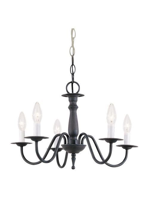 Product image for Sea Gull Lighting 3121-72 5-Lamp 60 W 120 Volt Old Iron Steel Candelabra Torpedo Chandelier