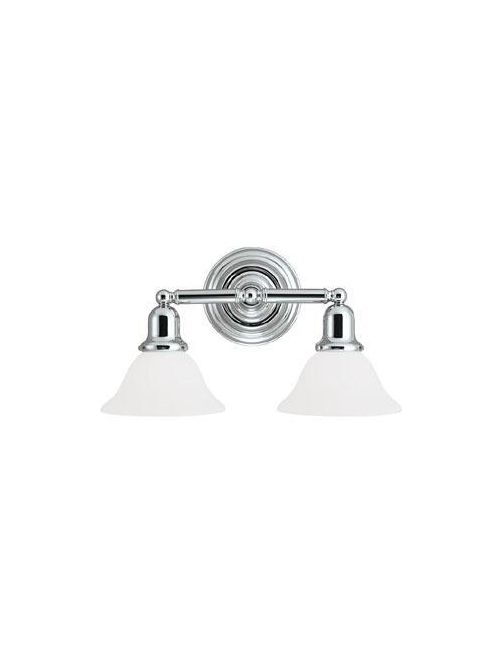 Product image for Sea Gull Lighting 44061-05 2-Lamp 8/13.5/100 W 120 Volt Chrome Plated Medium A19 Wall/Bath Mount Light Fixture