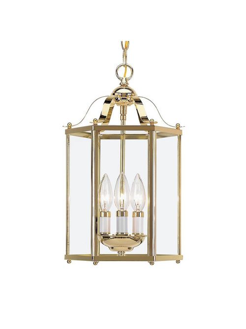 Product image for Sea Gull Lighting 5231-02 3-Lamp 40 W 120 Volt Polished Brass Candelabra Torpedo Hall/Foyer Light Fixture