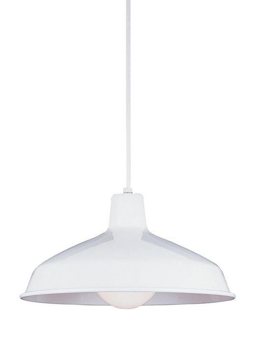 Product image for Sea Gull Lighting 6519-15 1-Lamp 8/13.5/150 W 120 Volt White Medium A19 Pendant Light Fixture