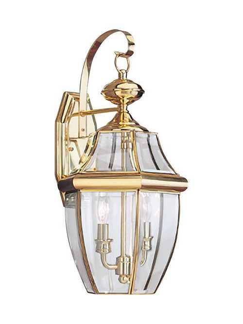Product image for Lancaster 2 Light Wall Lantern - Polished Brass