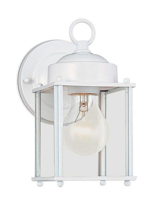 Product image for New Castle 1 Light Wall Lantern - White w/ Clear Glass