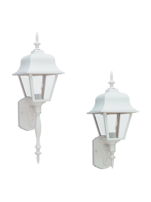 Product image for Polycarbonate Outdoor 1 Light Wall Lantern - White