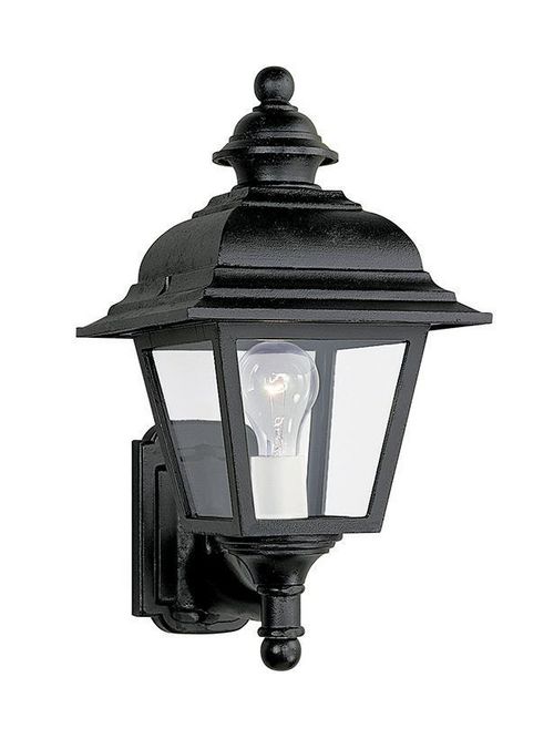Product image for Sea Gull Lighting 8815-12 1-Lamp 8/13.5/100 W 120 Volt Black Medium A19 Wall Mount Light Fixture