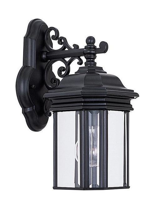 Product image for Sea Gull Lighting 8835-12 1-Lamp 8/13.5/100 W 120 Volt Black Medium A19 Wall Mount Light Fixture