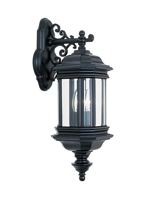 Product image for Sea Gull Lighting 8840-12 2-Lamp 40 W 120 Volt Black Candelabra Torpedo Wall Mount Light Fixture