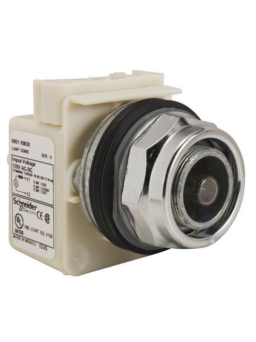 Product image for Square D 9001KP38 30 mm 120 VAC/VDC Metal Bezel Standard Round Pilot Light