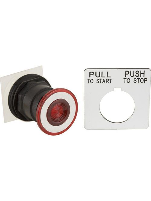 Product image for Square D 9001SKR8R 30 mm Red Body Plastic Bezel 3-Position Mushroom Non-Illuminated Push-Pull Operator