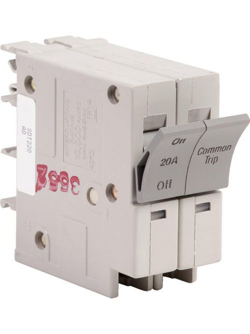 Product image for Square D SDT220 2-Pole 20 Amp 240 Volt Plug-On Miniature Circuit Breaker