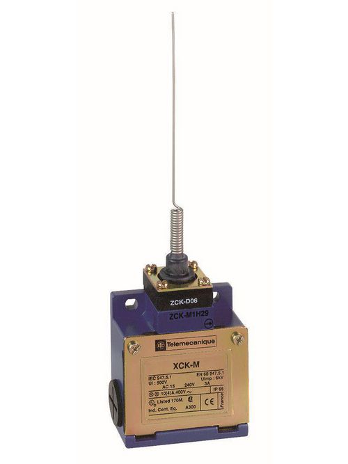 Product image for TES XCKM106 Limit switch, Limit switches XC Standard, XCKM, cats whisker, 1NC+1 NO, snap action, Pg11