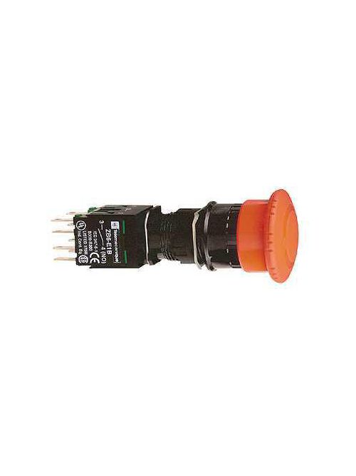 Product image for Square D XB6AS8342B 30 mm 250 VAC 1.5 Amp 1NC Red Mushroom Head Push Button