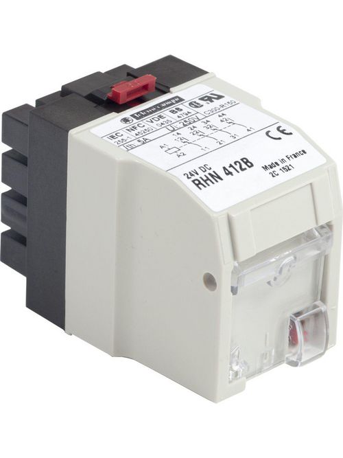 Product image for Square D RHN412B 24 VDC 5 Amp 4NO 4NC Plug-In Instantaneous Relay