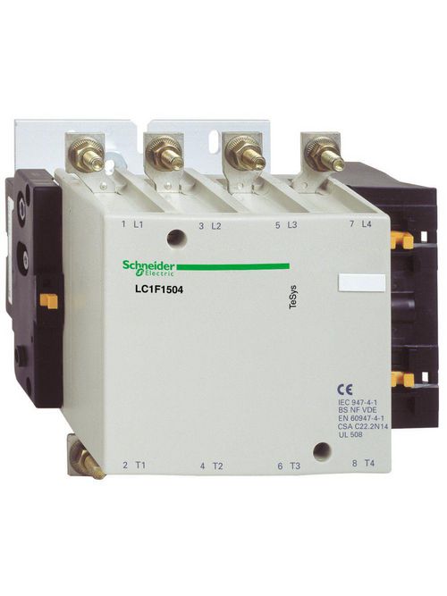 Product image for Square D LC1F1154G6 600 VAC 115 Amp 4-Pole 1NO Panel Mount Full Voltage Non-Reversing IEC Contactor