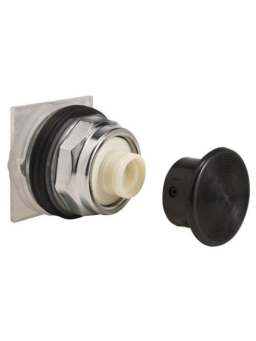 Product image for Square D 9001KR24B 30 mm Black Body Metal Bezel Momentary Mushroom Round Non-Illuminated Push Button Operator