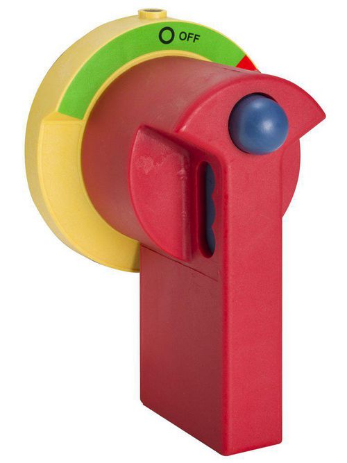 Product image for Square D GS1AH420 Red/Yellow On-Off Legend Padlockable Pistol Disconnect Switch Handle