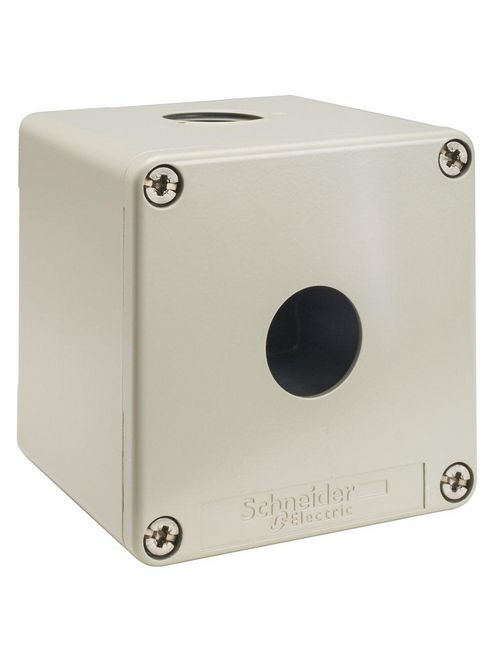 Product image for Square D XAPG19501 3.15 x 3.15 x 3.03 Inch NEMA 4/13 RAL 7032 Gray Painted Die-Cast Zinc Alloy Push Button Enclosure