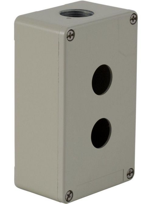 Product image for Square D XAPG29202 5.12 x 3.15 x 2.03 Inch NEMA 4/13 RAL 7032 Gray Painted Die-Cast Zinc Alloy Push Button Enclosure