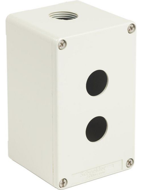 Product image for Square D XAPG29502 5.12 x 3.15 x 3.03 Inch NEMA 4/13 RAL 7032 Gray Painted Die-Cast Zinc Alloy Push Button Enclosure