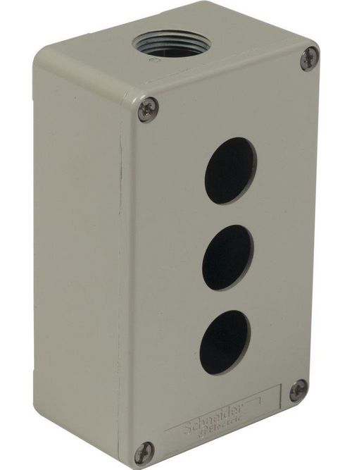 Product image for Square D XAPG29703 5.12 x 3.15 x 2.03 Inch NEMA 4/13 RAL 7032 Gray Painted Die-Cast Zinc Alloy Push Button Enclosure