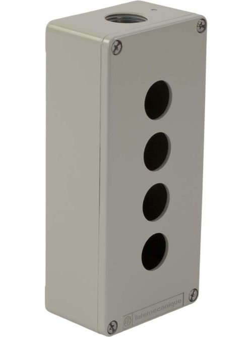 Product image for Square D XAPG39704 6.90 x 3.15 x 2.03 Inch NEMA 4/13 RAL 7032 Gray Painted Die-Cast Zinc Alloy Push Button Enclosure