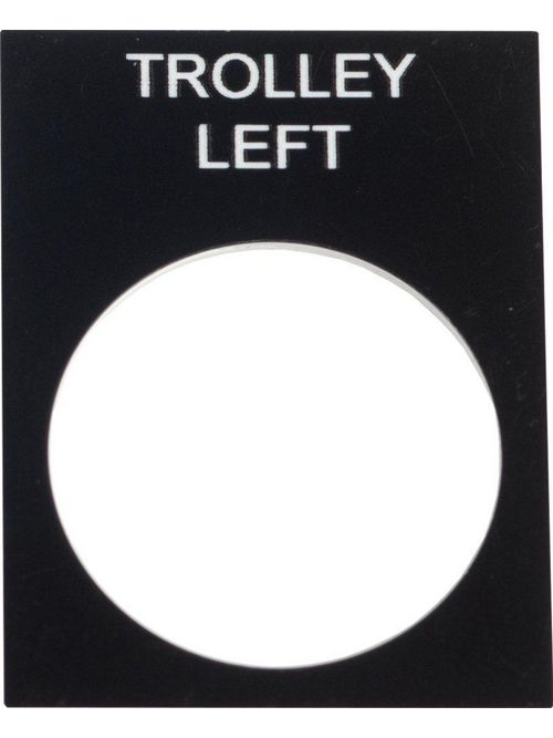Product image for Square D ZB2BY2346 30 x 40 mm White/Black PVC Trolley Left Standard Legend Plate