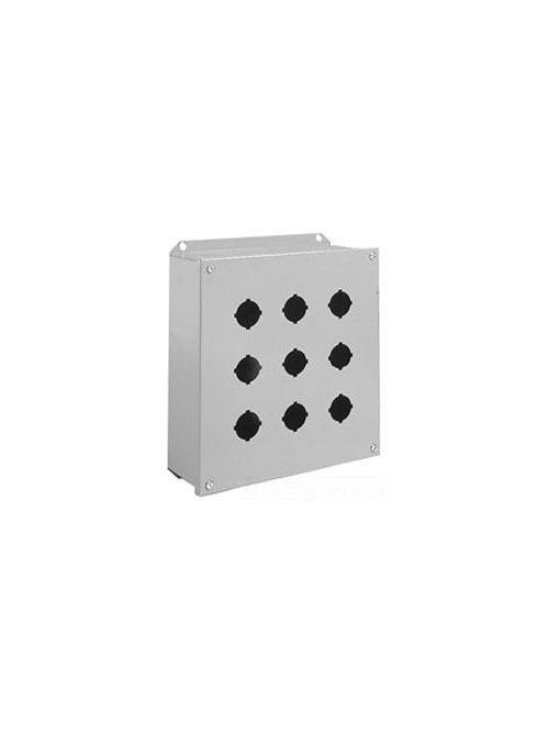 Product image for Square D 9001KYAF9 9.68 x 11.37 x 4.34 Inch NEMA 1/3/13 9-Hole Push Button Control Station Enclosure