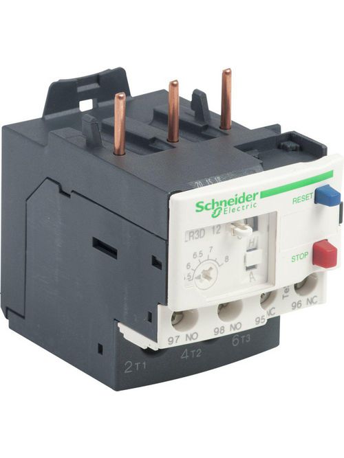 Product image for Square D LR3D12 600 Volt 8 Amp 3-Pole Bi-Metallic Screw Clamp Terminal Thermal Overload Relay