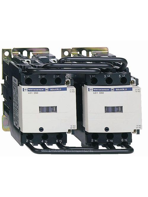 Product image for Square D LC2D40F7 575 VAC 40 Amp 3-Pole 1NO 1NC Touch Safe Terminal Full Voltage Reversing IEC Contactor