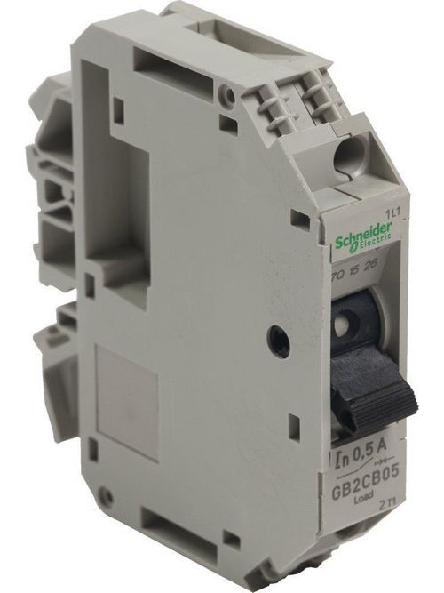 Product image for Square D GB2CB05 1-Pole 0.5 Amp 300 VAC Thermal Magnetic Circuit Protector
