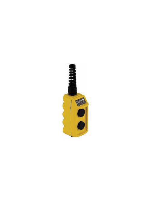 Product image for Square D 9001BW90YU 600 VAC/VDC 5 Amp 2NO 2NC Yellow Thermoplastic NEMA 1/3/3R/4/4X 2-Button 1-Speed Pendant Station