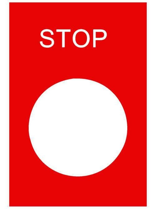 Product image for Square D ZB2BY2304 30 x 40 mm White/Red PVC Stop Standard Legend Plate