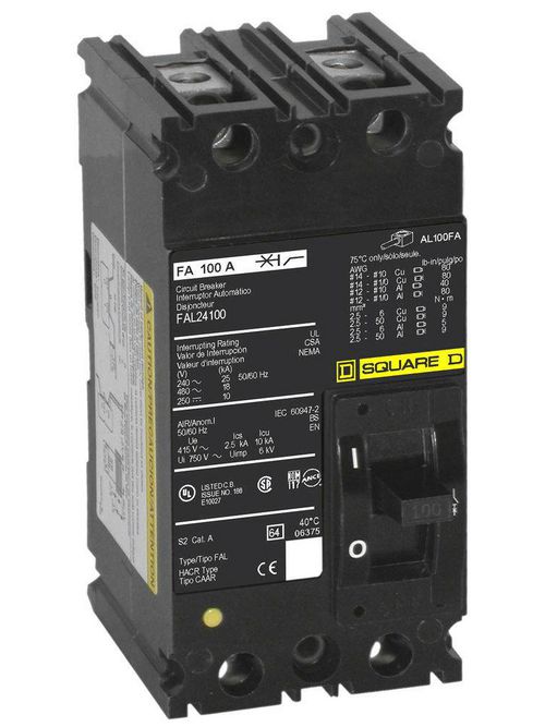 Product image for Square D FAL24030 2-Pole 30 Amp 480 Volt Thermal Magnetic Molded Case Circuit Breaker