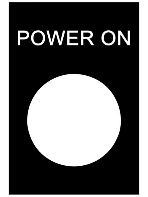 Product image for Square D ZB2BY2326 30 x 40 mm White/Black PVC Power On Standard Legend Plate