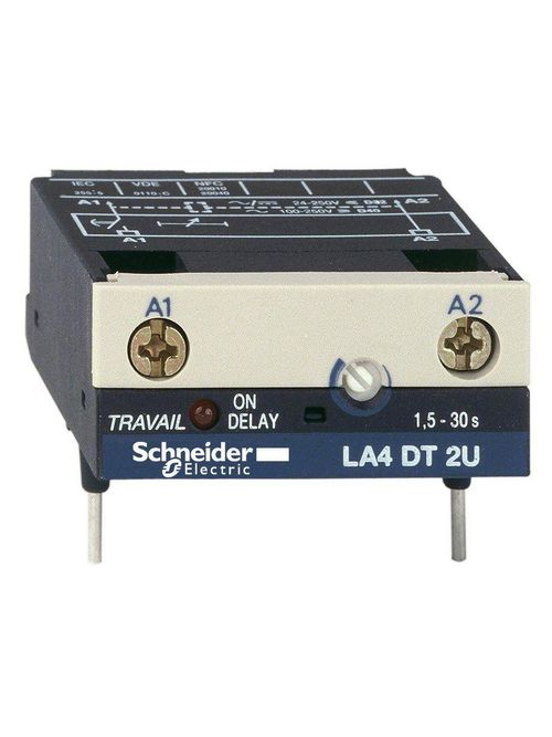 Product image for Square D LA4DT2U 24 to 250 VAC/VDC 1.5 to 30 Second On Delay Electronic Timer Module
