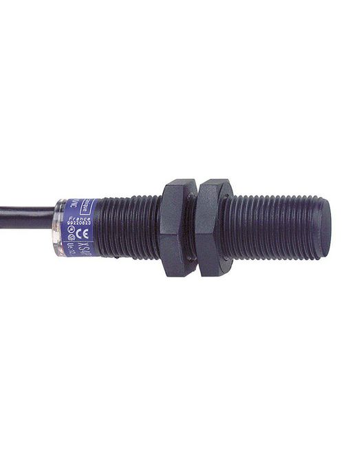 Product image for TES XS4P12MA230 Inductive sensor XS4 M12, L52mm, PPS, Sn4mm, 24...240VAC/DC, cable 2 m