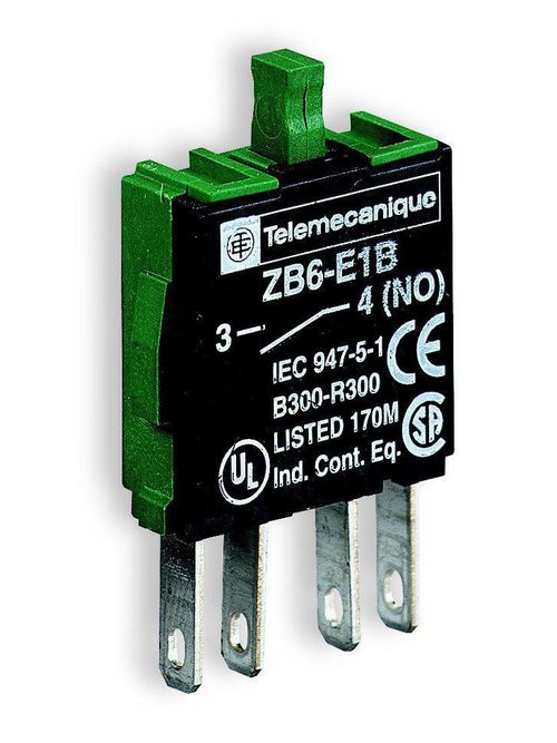 Product image for Square D ZB6E2B 16 mm 1NC Silver Alloy Push Button Contact Block