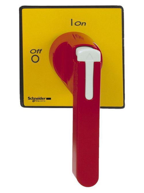 Product image for Square D KDF3PZ 90 x 90 mm Red/Yellow Front Plate and Rotary Handle