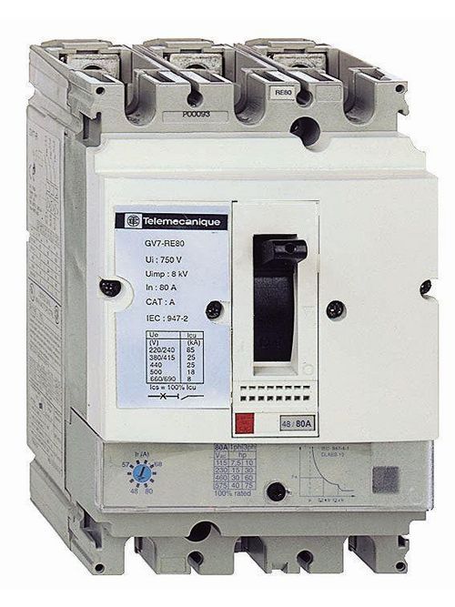 Product image for Square D GV7RE80 600 VAC 80 Amp 3-Pole Manual Starter