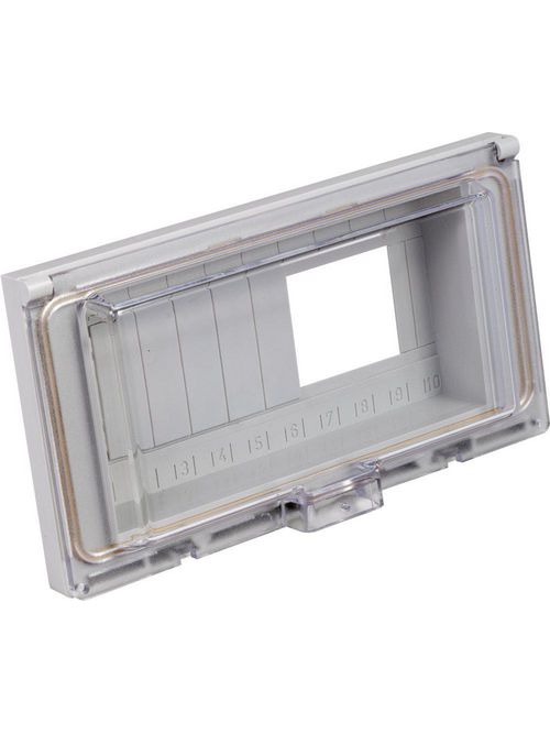 Product image for Square D 14210 9.25 x 1.3 x 4.96 Inch 10-Pole IP55 Circuit Breaker Hinged Transparent Cover