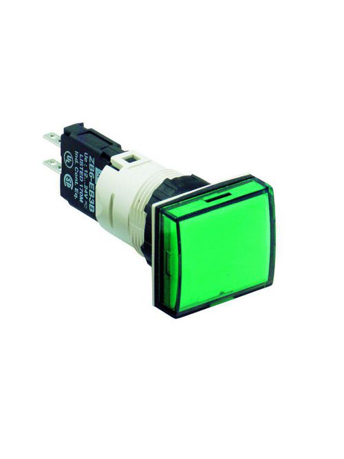 Product image for Square D XB6DV3BB 16 mm 240 VAC 1.5 mA Green Rectangular Pilot Light