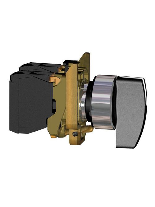 Product image for Square D XB4BJ33 22 mm 1.2 Amp 600 VAC 2NO 3-Position Maintained Round Knob Non-Illuminated Selector Switch