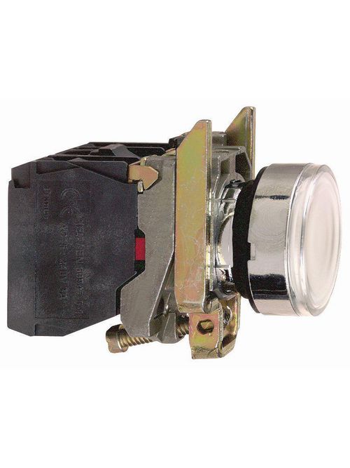 Product image for Square D XB4BW31B5 22 mm 24 VAC/VDC 18 mA 1NO 1NC White Round Momentary Flush Illuminated Push Button