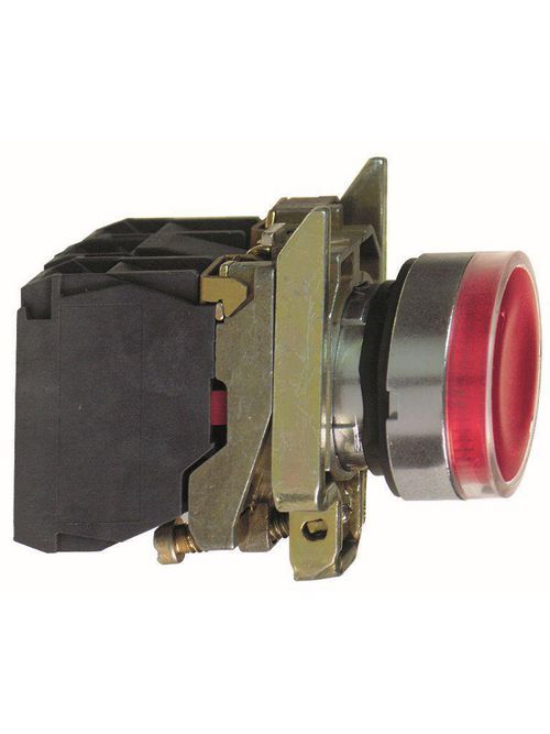 Product image for Square D XB4BW3465 22 mm 250 VAC/VDC 14 mA 1NO 1NC Red Round Momentary Flush Illuminated Push Button