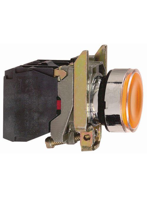 Product image for Square D XB4BW35G5 22 mm 120 VAC 14 mA 1NO 1NC Yellow Round Momentary Flush Illuminated Push Button