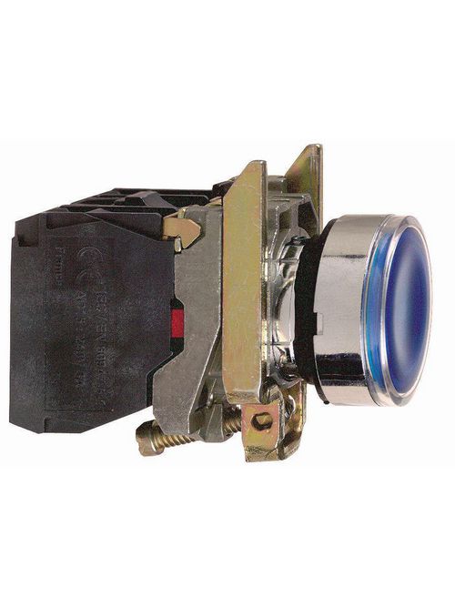 Product image for Square D XB4BW36G5 22 mm 120 VAC 14 mA 1NO 1NC Blue Round Momentary Flush Illuminated Push Button